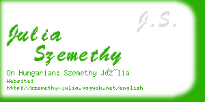 julia szemethy business card